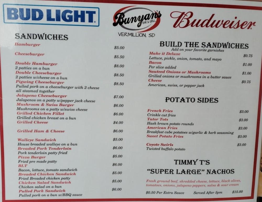 Bunyan's Menu image 3